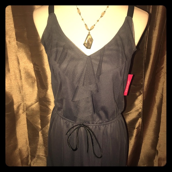 Xhilaration Navy Blue V-Neck Blouson Dress NWT L - Picture 1 of 8